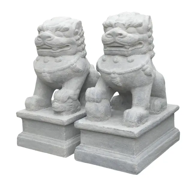 Artikelbild 4 des Artikels “Temple Löwe, 25cm Höhe , Satz von zwei, gefärbt in der Farbe antik finish “